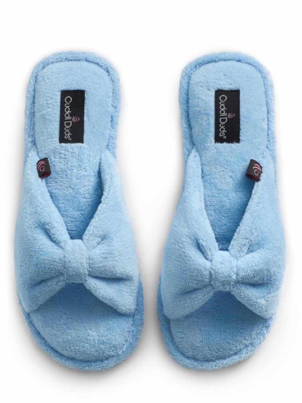 NWT Cuddl Duds Gathered Terry Slide Slippers